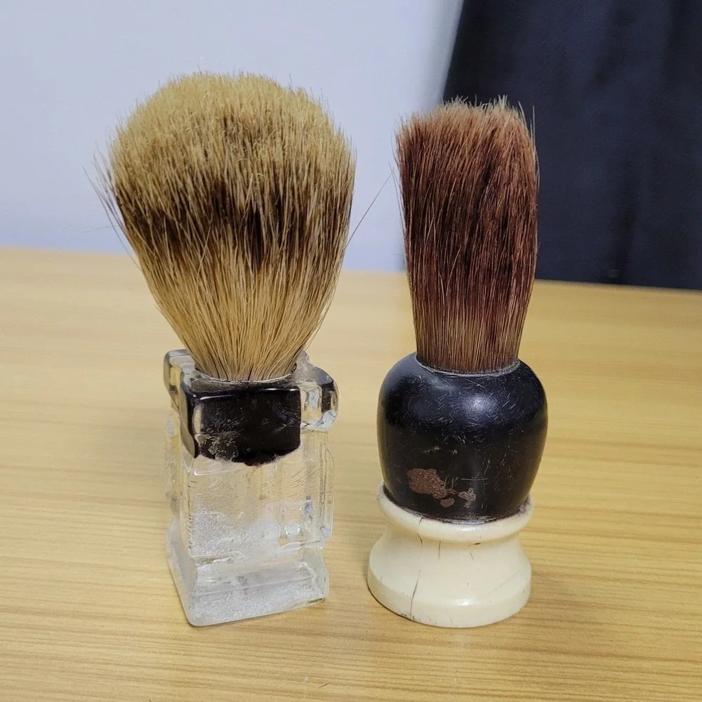 Klenzo‎ Shaving Brushes Rubberset Made Rite Pure Badger Lucite Handle B1084 B843